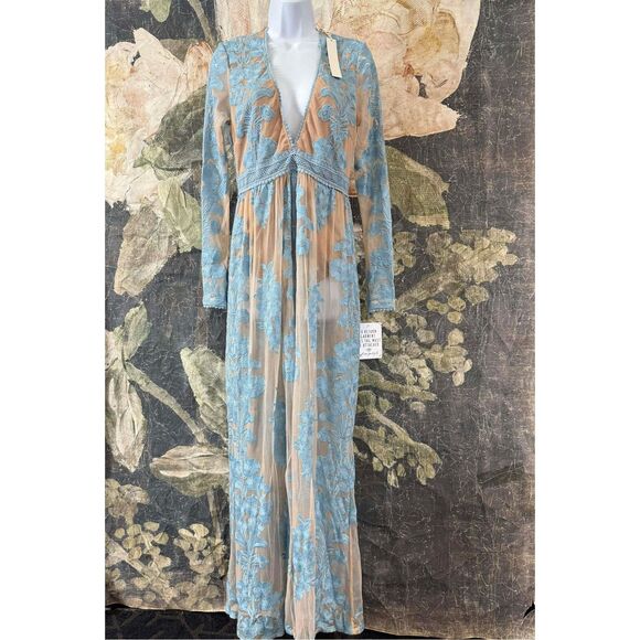 New Free People For Love & Lemons Temecula Maxi Dress Size L - Picture 7 of 9